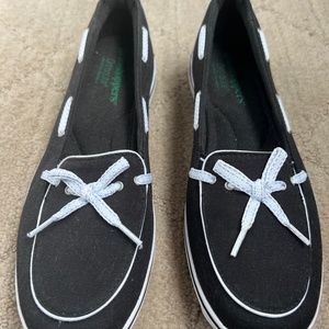 Grasshoppers Windham Black Loafer Boat Shoe Ortholite Size 8